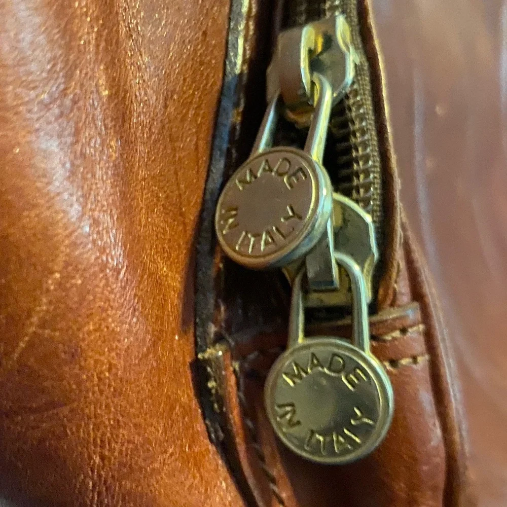Henri Bendel Brown Valentino Vintage Ruff Hewn Leather Unisex Backpack